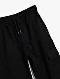 Jogger Pantolon Kargo Cepli Beli Bağlamalı Pamuklu