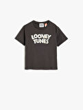 Tişört Lisanslı Looney Tunes Baskılı Kısa Kollu Pamuklu