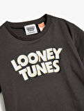 Tişört Lisanslı Looney Tunes Baskılı Kısa Kollu Pamuklu