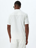 Kısa Kollu Gömlek Basic Dokulu Pamuklu