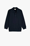 Koton Erkek Çocuk Polo Yaka Sweatshirt Uzun Kollu Düğme Detaylı Pamuklu