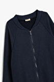 Koton Erkek Çocuk Fermuarlı Sweatshirt V Yaka Uzun Kollu