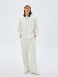 Kapşonlu Sweatshirt Basic Uzun Kollu Üç İplik Pamuklu