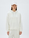 Kapşonlu Sweatshirt Basic Uzun Kollu Üç İplik Pamuklu
