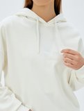 Kapşonlu Sweatshirt Basic Uzun Kollu Üç İplik Pamuklu