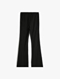 Basic İspanyol Paça Pantolon Beli Lastikli