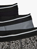 Pamuklu Slim Fit Soyut Desenli 3'lü Boxer Seti