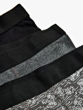 Boxer Seti 3'lü Slim Fit Palmiye Baskılı Pamuk Karışımlı