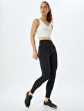 Spor Tayt Yüksek Bel Yumuşak Tuşe Slim Fit İnterlok