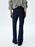 İspanyol Paça Normal Bel Skinny Fit Düğmeli Kot Pantolon - Flare Jean