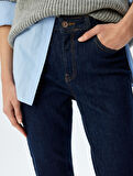 İspanyol Paça Normal Bel Skinny Fit Düğmeli Kot Pantolon - Flare Jean