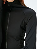 Fermuarlı Slim Fit Spor Tişört