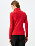 Cepli Slim Fit Dik Yaka Fermuarlı Polar Sweatshirt