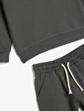 2'li Pamuklu Uzun Kollu Sweatshirt ve Şort Takımı
