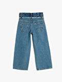 Kot Pantolon Geniş Paça Cepli Pamuklu - Wide Leg Jean