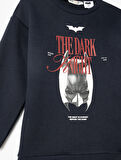 Batman Sweatshirt Lisanslı Uzun Kollu Bisiklet Yaka Şardonlu