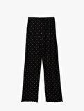Baskı Detaylı Viskon Uzun Kollu Pijama Takımı