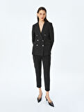 Slim Fit Yüksek Bel Cepli Cigarette Kumaş Pantolon