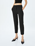 Slim Fit Yüksek Bel Cepli Cigarette Kumaş Pantolon