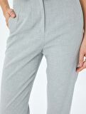 Cepli Slim Fit Yüksek Bel Cigarette Kumaş Pantolon