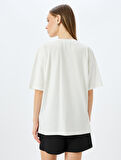 Koton Kadın T-shirt 5SAL10099IK EKRU