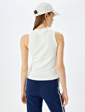 Slim Fit Dik Yaka Kolsuz Basic Tanktop