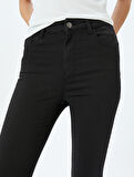 Yüksek Bel Skinny Fit Dar Paça Düğmeli Kot Pantolon - Skinny Fit Jean