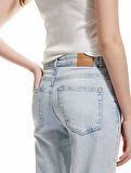 Mom Fit Yüksek Bel Pamuklu Cepli Denim Pantolon - Mom Slim Jean