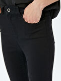 Yüksek Bel Skinny Fit Dar Paça Düğmeli Kot Pantolon - Skinny Fit Push Up Jean