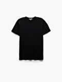Pamuklu Kısa Kollu Slim Fit Bisiklet Yaka Erkek Basic Tişört