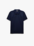 Kısa Kollu Pamuklu Pike Kumaş Polo Yaka Slim Fit Tişört