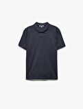 Kısa Kollu Pamuklu Pike Kumaş Polo Yaka Slim Fit Tişört