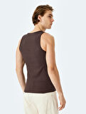 Bisiklet Yaka Slim Fit Kolsuz Basic Atlet
