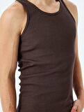 Bisiklet Yaka Slim Fit Kolsuz Basic Atlet
