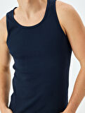 Bisiklet Yaka Slim Fit Kolsuz Basic Atlet