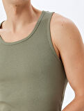 Bisiklet Yaka Slim Fit Kolsuz Basic Atlet