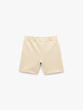 Cep Detaylı Pike Kumaş Beli Lastikli Bermuda Şort