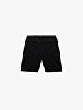 Viskon Karışımlı Cep Detaylı Bermuda Slim Fit Beli Bağcıklı Şort