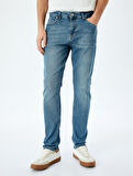 Pamuklu Düğmeli Slim Fit Jean Pantolon - Brad Jean
