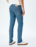 Pamuklu Düğmeli Slim Fit Jean Pantolon - Brad Jean