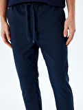 Slim Fit Cep Detaylı Viskon Karışımlı Beli Bağcıklı Pantolon