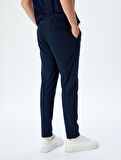 Slim Fit Cep Detaylı Viskon Karışımlı Beli Bağcıklı Pantolon