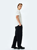 Normal Bel Pamuklu Chino Cep Detaylı Loose Fit Jean Pantolon