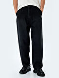 Normal Bel Pamuklu Chino Cep Detaylı Loose Fit Jean Pantolon