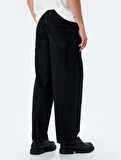 Normal Bel Pamuklu Chino Cep Detaylı Loose Fit Jean Pantolon