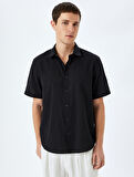 Kısa Kollu Pamuklu Regular Fit Klasik Gömlek