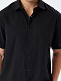 Kısa Kollu Pamuklu Regular Fit Klasik Gömlek