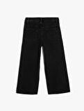 Kot Pantolon Geniş Paça Cepli Pamuklu - Wide Leg Jean