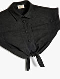 Gömlek Önden Bağlamalı Cep Detaylı Kısa Kollu 