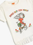 Koton Baskılı Ekru Kız Çocuk T-Shirt 5SMG10019AK